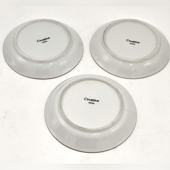 Set of 3 Vintage 🧡 MCM Flower Power Saucers 3.5” Mini Cocktail Dish Plant Lady - Picture 5 of 7